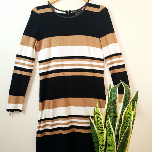 Long sleeve stripped sweater dress - Picture 1 of 8